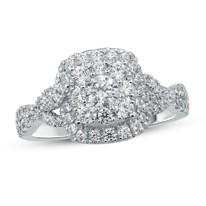 Main Image 3 of Diamond Engagement Ring 7/8 ct tw Round-cut 14K White Gold