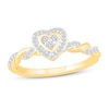 Thumbnail Image 0 of Diamond Heart Engagement Ring 1/6 ct tw 10K Yellow Gold