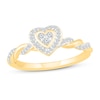 Thumbnail Image 1 of Now + Forever Diamond Heart Engagement Ring 1/6 ct tw 10K Yellow Gold