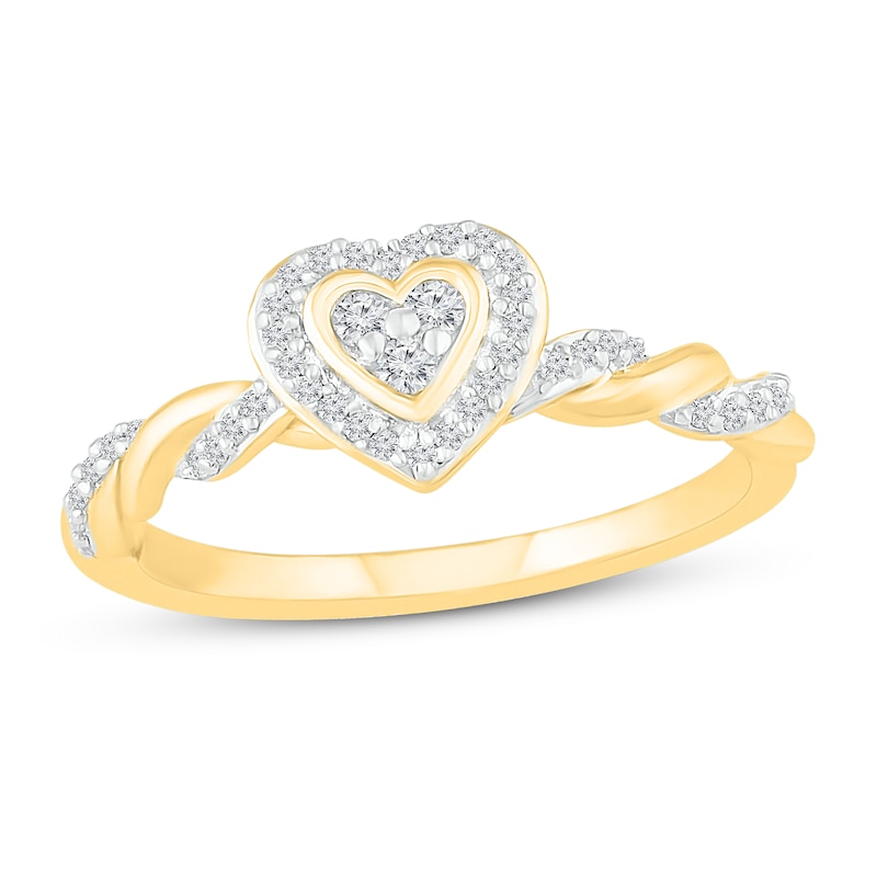 Main Image 1 of Now + Forever Diamond Heart Engagement Ring 1/6 ct tw 10K Yellow Gold