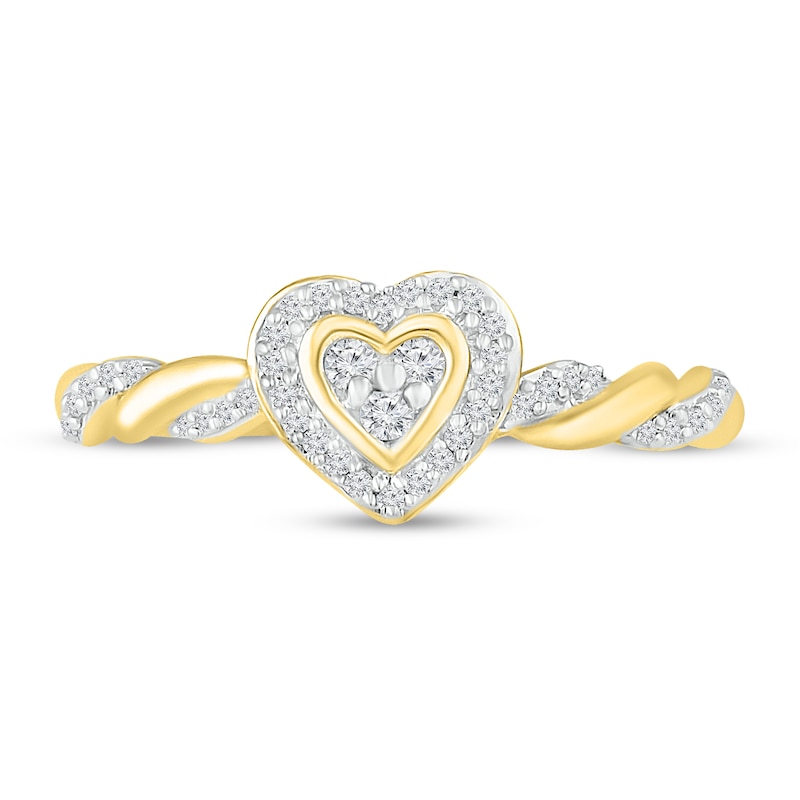 Main Image 2 of Now + Forever Diamond Heart Engagement Ring 1/6 ct tw 10K Yellow Gold