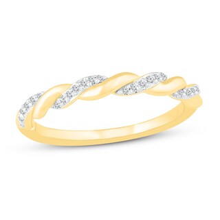 Now + Forever Round-cut Diamond Wedding Band 1/10 ct tw 10K Yellow Gold