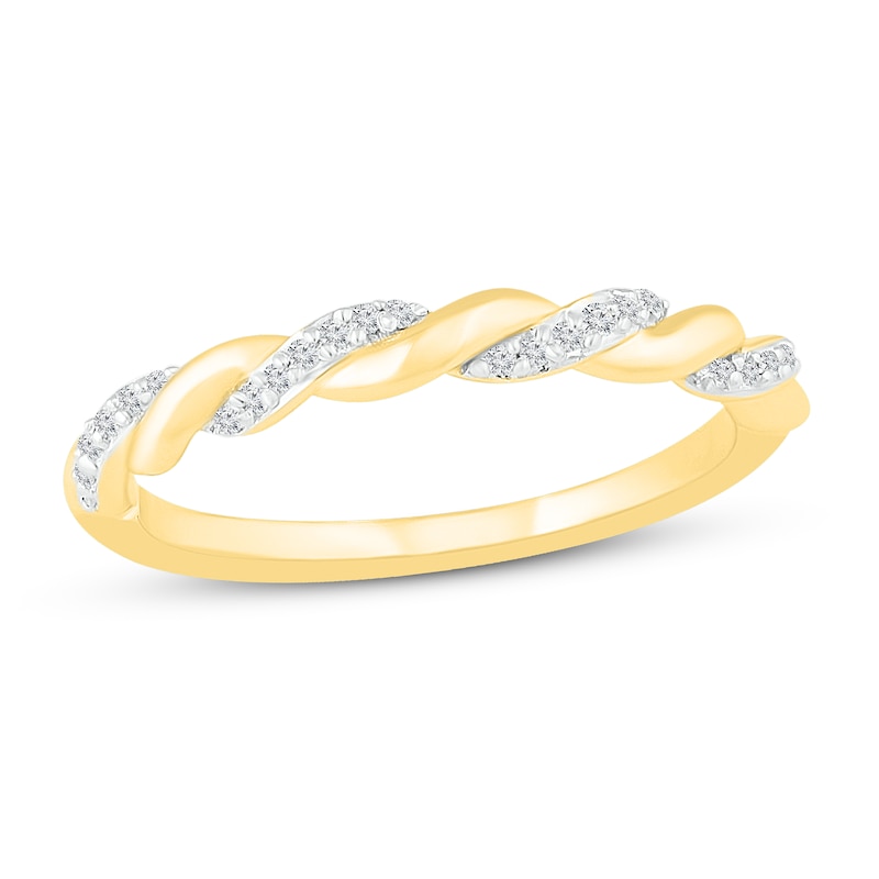 Round-cut Diamond Wedding Band 1/10 ct tw 10K Yellow Gold | Kay