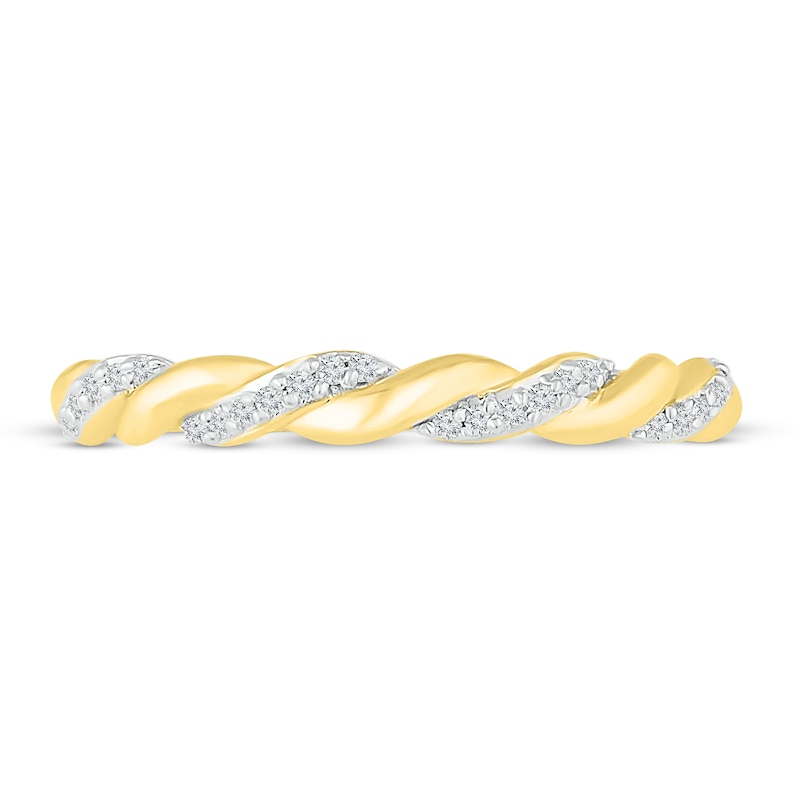 Main Image 2 of Now + Forever Round-cut Diamond Wedding Band 1/10 ct tw 10K Yellow Gold