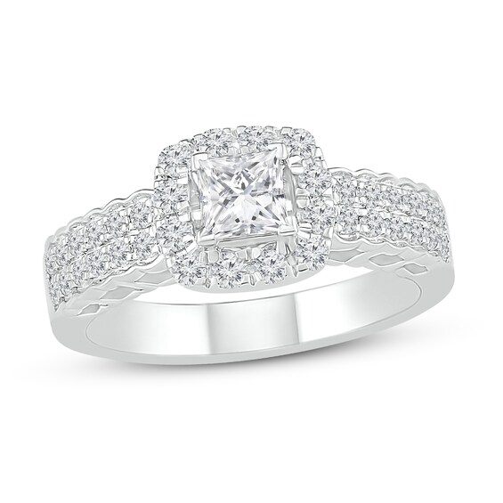 Now + Forever Princess-cut Diamond Engagement Ring 3/4 ct tw 10K White Gold