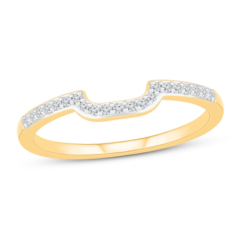 Main Image 1 of Now + Forever Round-cut Diamond Wedding Band 1/10 ct tw 10K Yellow Gold