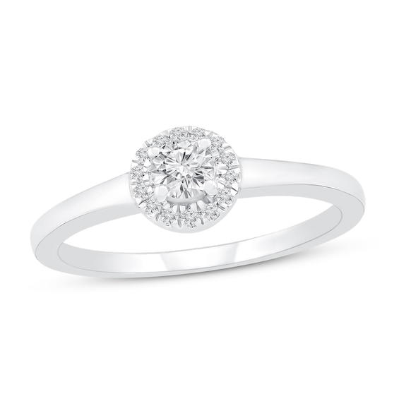 Now + Forever Round-cut Diamond Engagement Ring 1/4 ct tw 10K White Gold