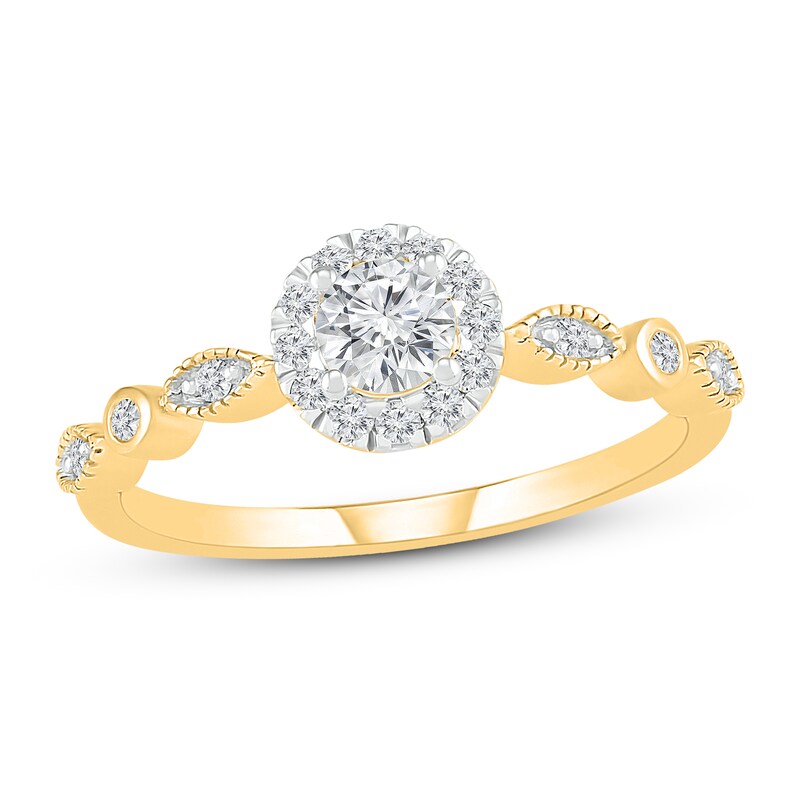Main Image 1 of Now + Forever Round-cut Diamond Engagement Ring 3/8 ct tw 10K Yellow Gold
