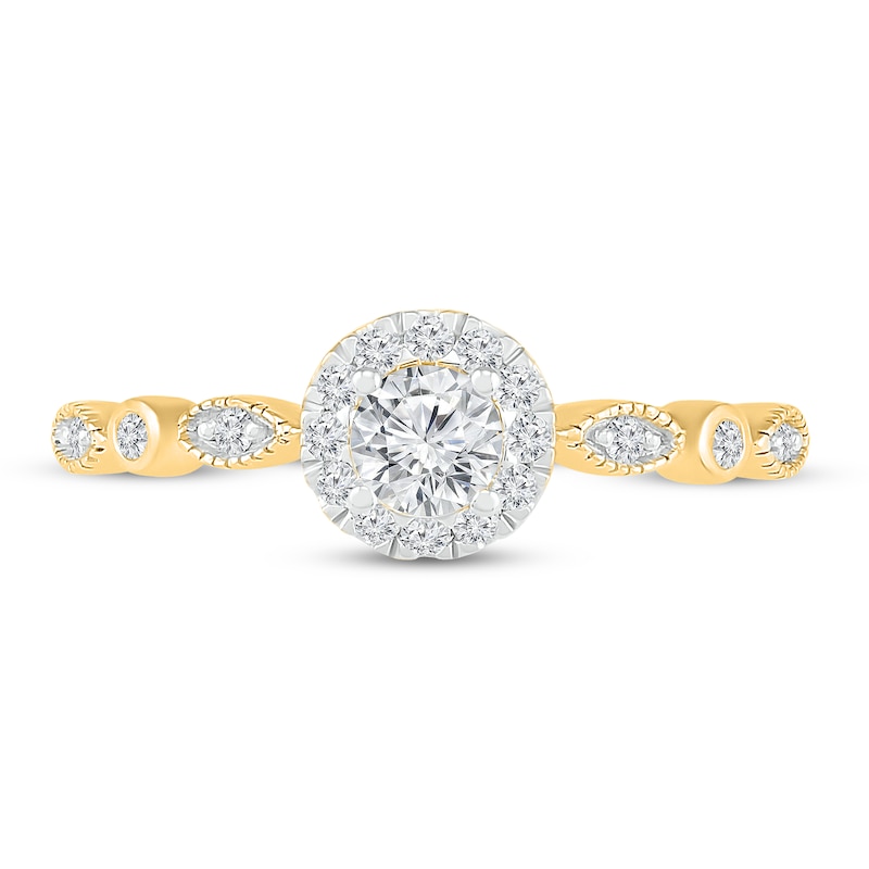 Main Image 2 of Now + Forever Round-cut Diamond Engagement Ring 3/8 ct tw 10K Yellow Gold