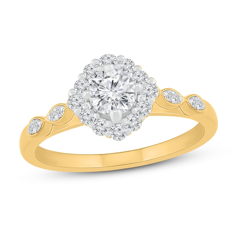 Round-cut Diamond Engagement Ring 1/2 ct tw 10K Yellow Gold | Kay