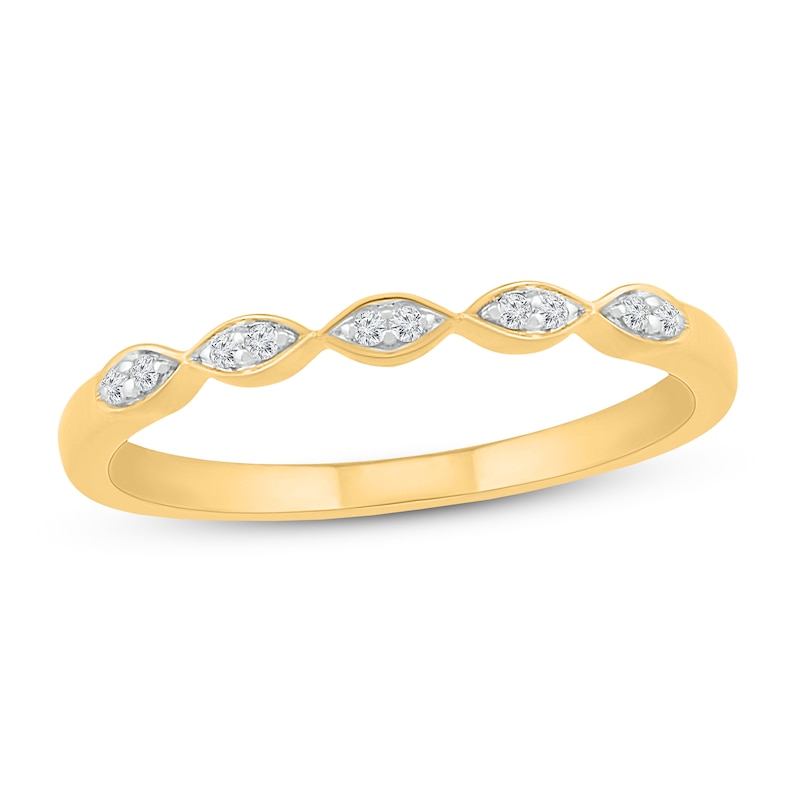 Round-cut Diamond Wedding Band 1/20 ct tw 10K Yellow Gold