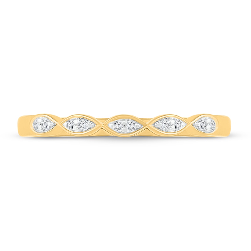 Round-cut Diamond Wedding Band 1/20 ct tw 10K Yellow Gold