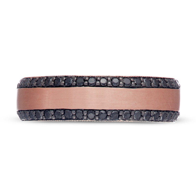 Main Image 3 of Neil Lane Men's Black Diamond Wedding Band 1/2 ct tw 14K Rose Gold