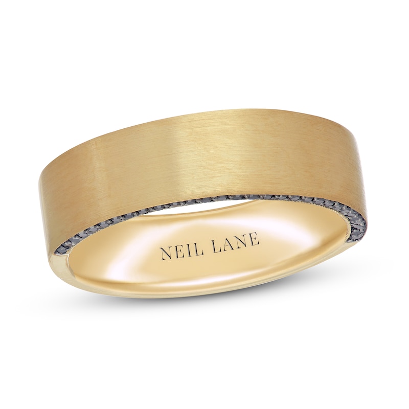 Main Image 1 of Neil Lane Men's Black Diamond Wedding Band 1/5 ct tw 14K Yellow Gold
