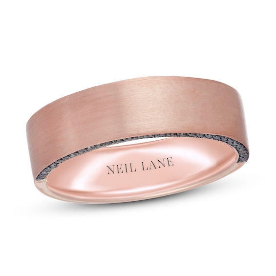 Neil Lane Men's Black Diamond Wedding Band 1/5 ct tw 14K Rose Gold
