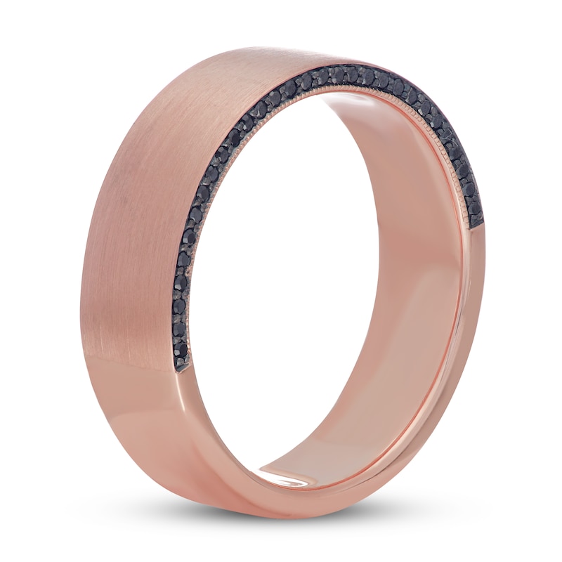 Main Image 2 of Neil Lane Men's Black Diamond Wedding Band 1/5 ct tw 14K Rose Gold