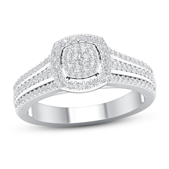 Now + Forever Diamond Engagement Ring 3/8 ct tw Round-cut 10K White Gold