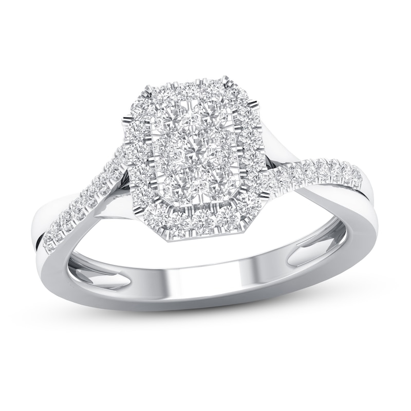 Main Image 1 of Now + Forever Diamond Engagement Ring 1/3 ct tw Round-cut 10K White Gold