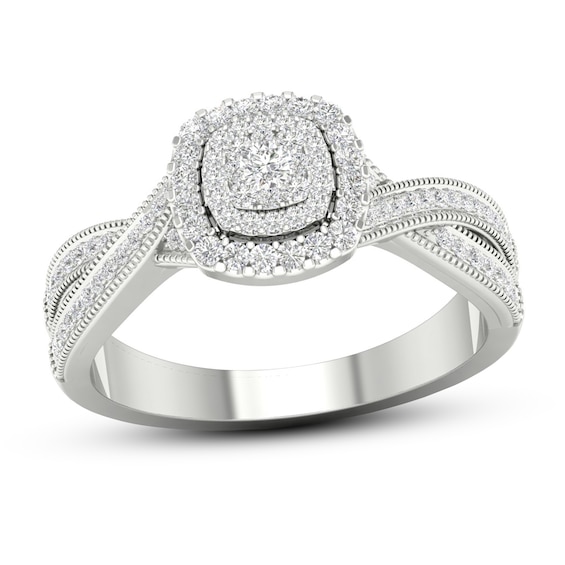 Now + Forever Diamond Engagement Ring 3/8 ct tw Round-cut 10K White Gold