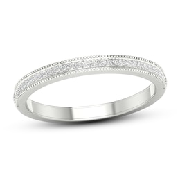 Now + Forever Diamond Wedding Band 1/20 ct tw Round-cut 10K White Gold