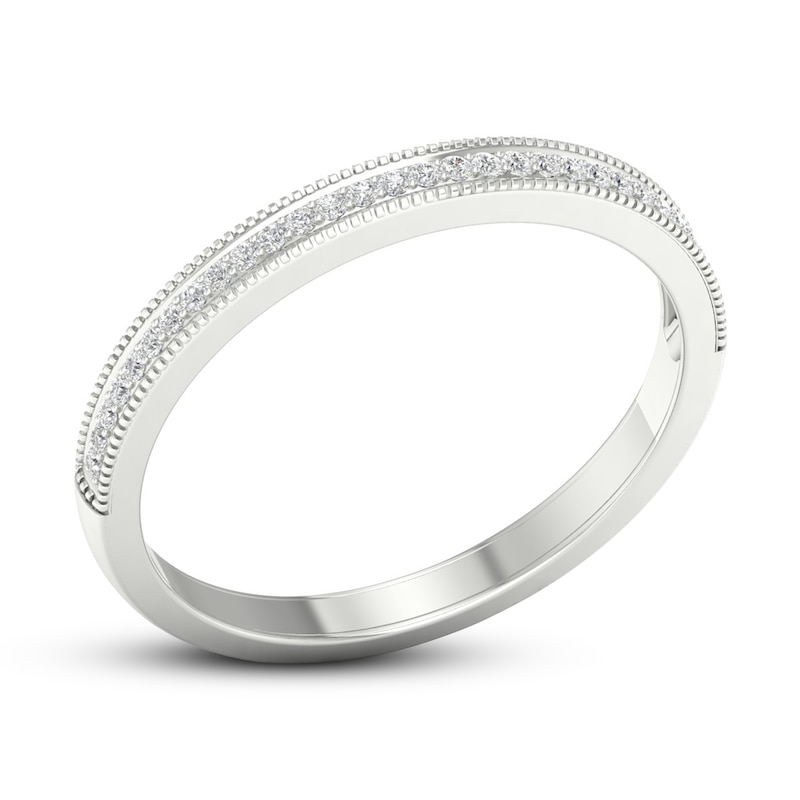 Diamond Wedding Band 1/20 ct tw Round-cut 10K White Gold