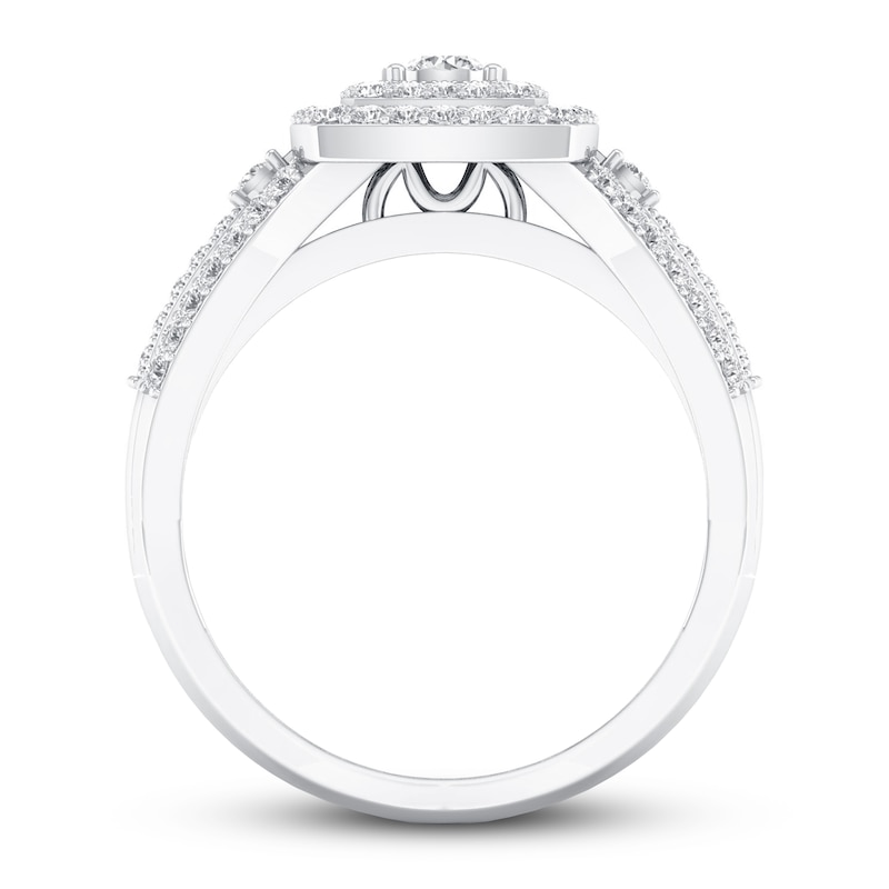 Diamond Engagement Ring 3/8 ct tw Round-cut 10K White Gold