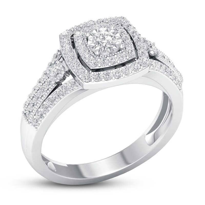 Diamond Engagement Ring 3/8 ct tw Round-cut 10K White Gold