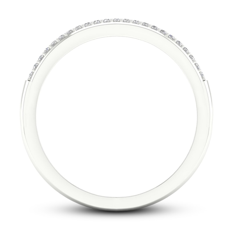 Main Image 3 of Now + Forever Diamond Wedding Band 1/15 ct tw Round-cut 10K White Gold