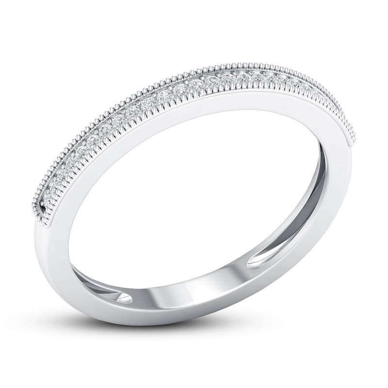Main Image 4 of Now + Forever Diamond Wedding Band 1/15 ct tw Round-cut 10K White Gold