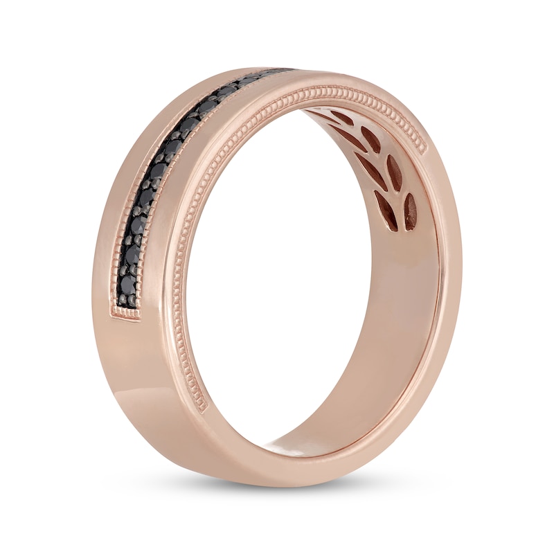 Neil Lane Men's Black Diamond Wedding Band 1/6 ct tw 14K Rose Gold