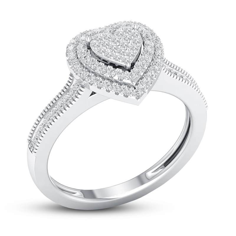 Diamond Engagement Ring 1/4 ct tw Round-cut 10K White Gold