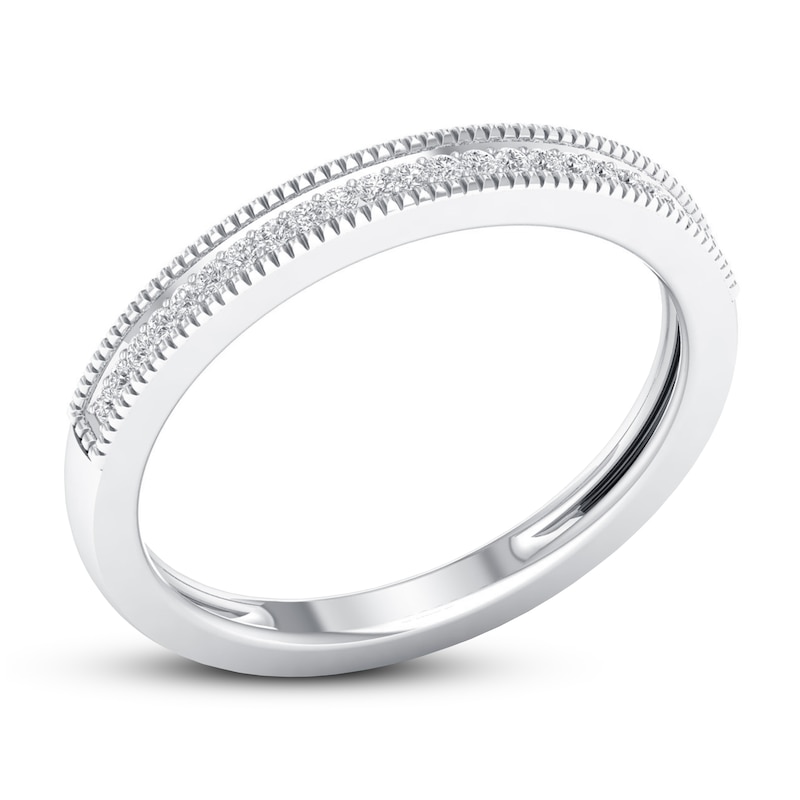 Diamond Wedding Band 1/15 ct tw Round-cut 10K White Gold