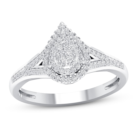 Now + Forever Diamond Engagement Ring 1/4 ct tw Round-cut 10K White Gold