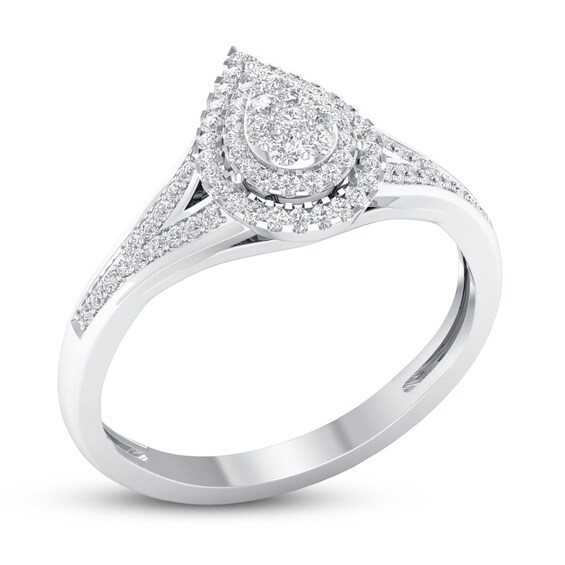 Diamond Engagement Ring 1/4 ct tw Roundcut 10K White Gold Kay