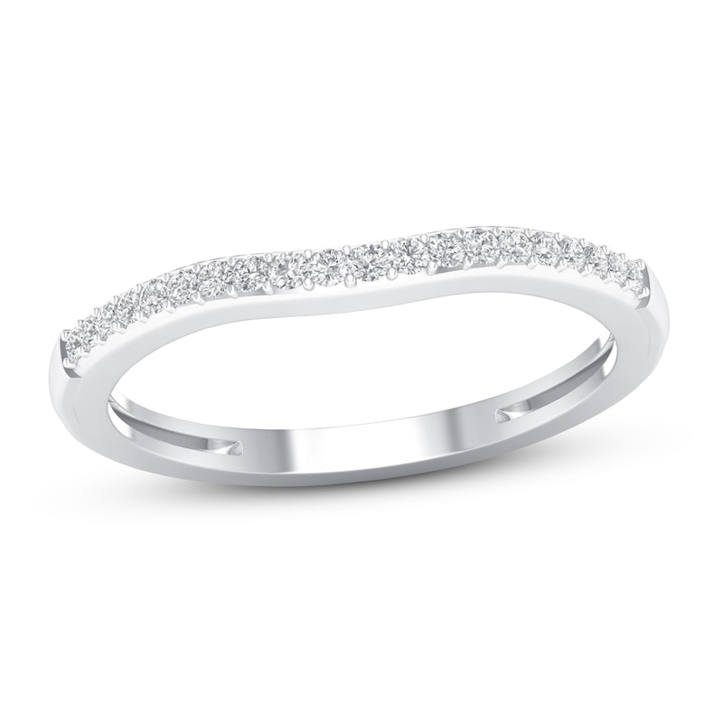 Main Image 1 of Now + Forever Diamond Wedding Band 1/10 ct tw Round-cut 10K White Gold