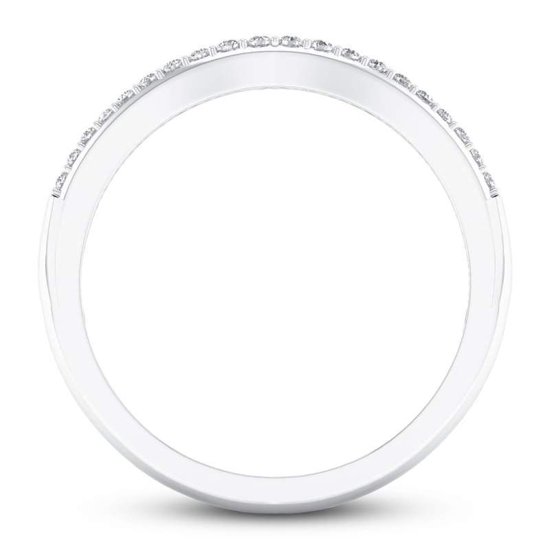 Main Image 3 of Now + Forever Diamond Wedding Band 1/10 ct tw Round-cut 10K White Gold