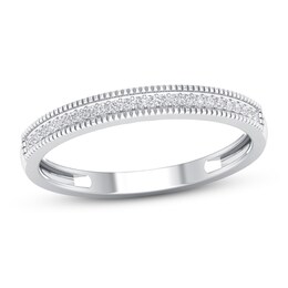 Now + Forever Diamond Wedding Band 1/15 ct tw Round-cut 10K White Gold