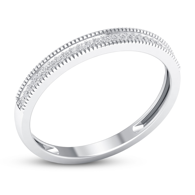 Diamond Wedding Band 1/15 ct tw Round-cut 10K White Gold