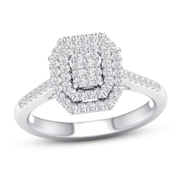 Now + Forever Diamond Engagement Ring 3/8 ct tw Round-cut 10K White Gold