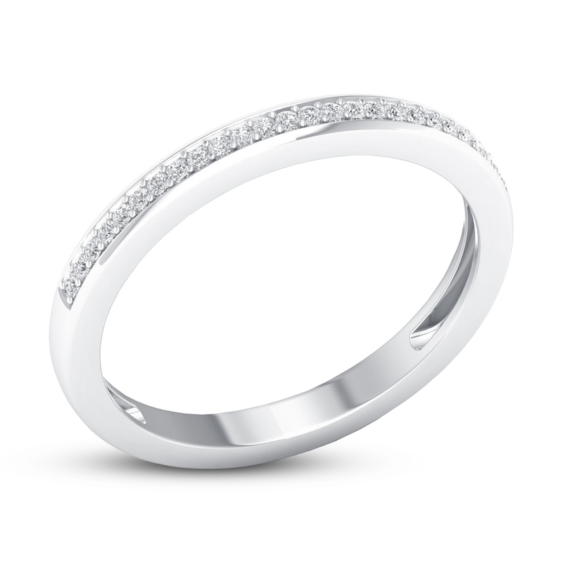 Diamond Wedding Band 1/20 ct tw Round-cut 10K White Gold