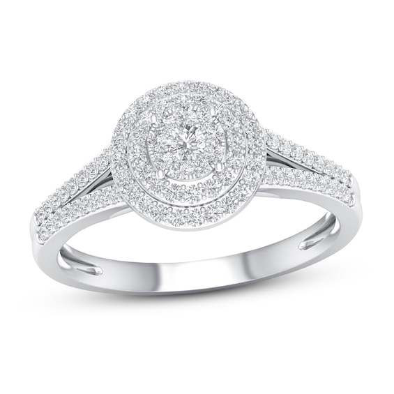 Now + Forever Diamond Engagement Ring 1/3 ct tw Round-cut 10K White Gold