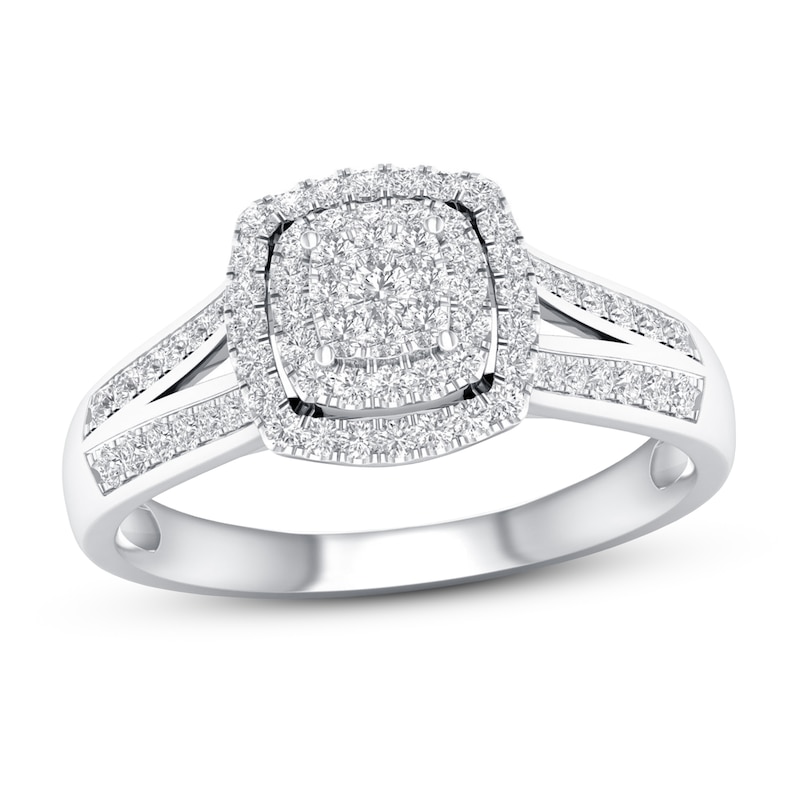 Diamond Engagement Ring 1/3 ct tw Round-cut 10K White Gold