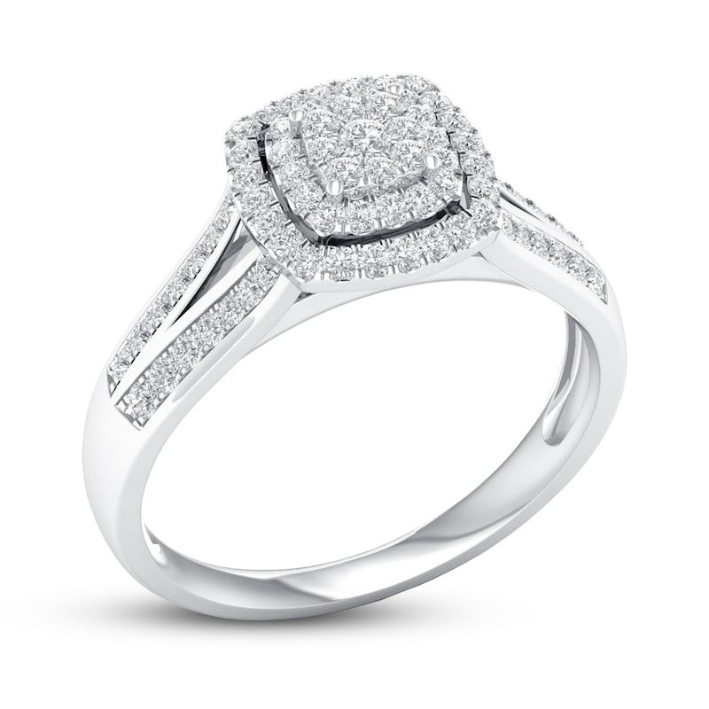 Diamond Engagement Ring 1/3 ct tw Round-cut 10K White Gold