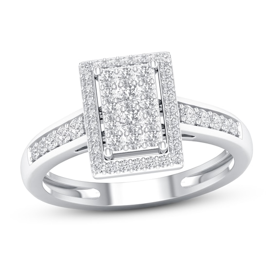 Now + Forever Diamond Engagement Ring 3/8 ct tw Round-cut 10K White Gold