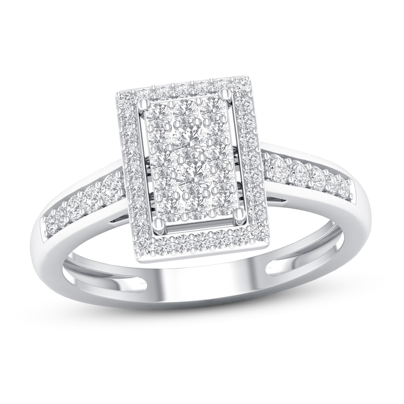 Diamond Engagement Ring 3/8 ct tw Round-cut 10K White Gold