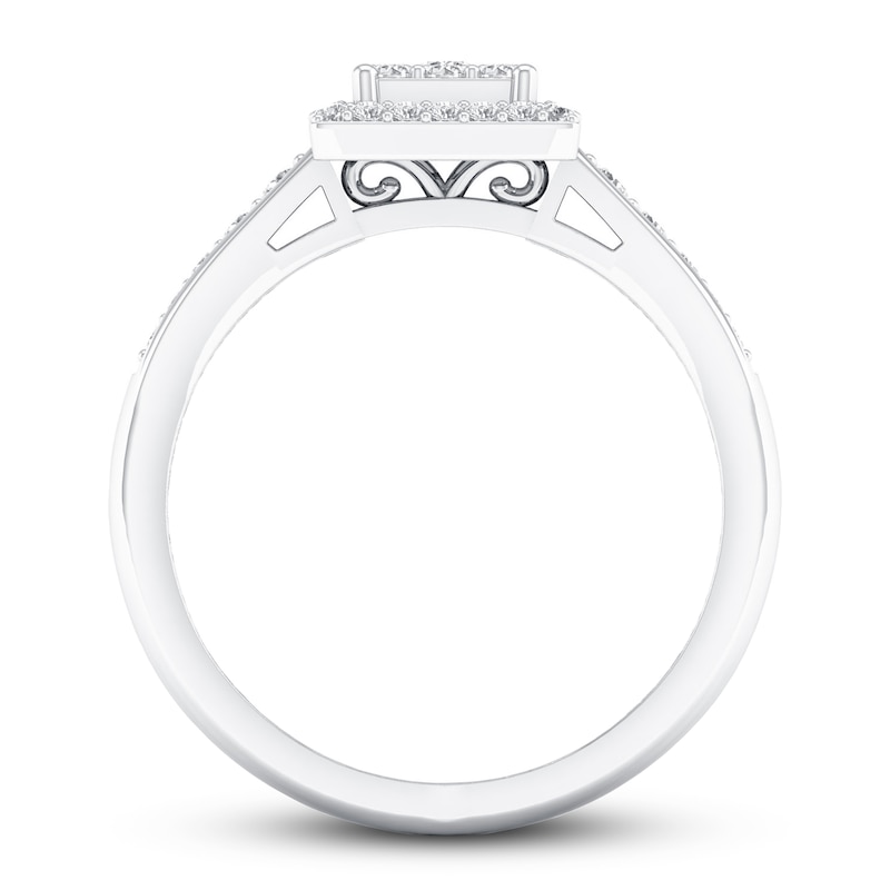 Diamond Engagement Ring 3/8 ct tw Round-cut 10K White Gold