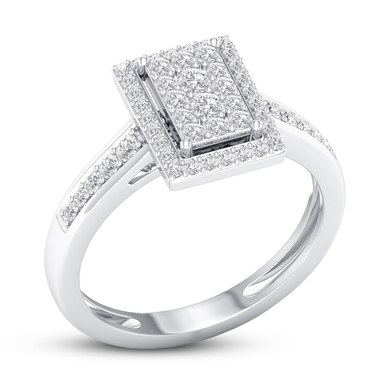 Diamond Engagement Ring 3/8 ct tw Round-cut 10K White Gold
