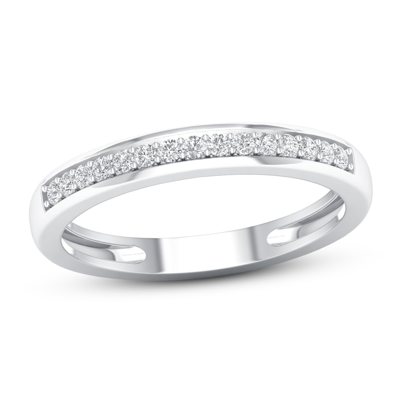 Diamond Wedding Band 1/10 ct tw Round-cut 10K White Gold