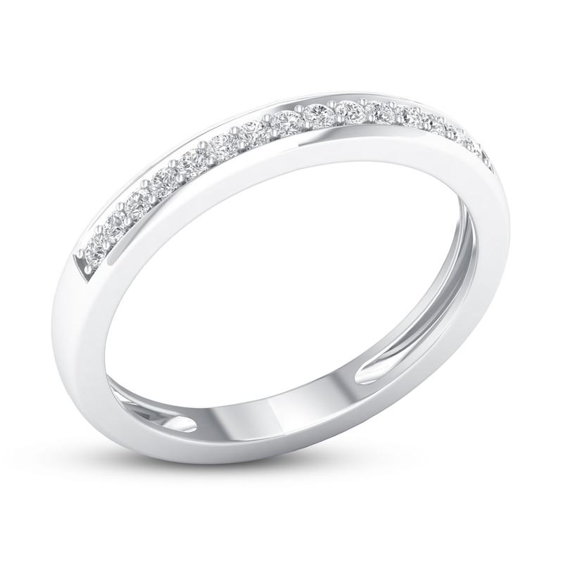 Diamond Wedding Band 1/10 ct tw Round-cut 10K White Gold
