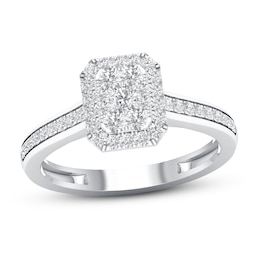 Now + Forever Diamond Engagement Ring 1/3 ct tw Round-cut 10K White Gold